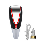 LED gear knob with red edge glow, USB cable and car charger