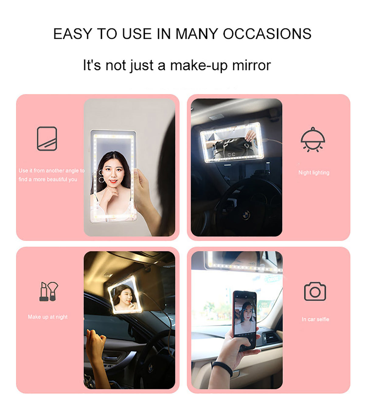 LED Sun Visor Vanity Mirror