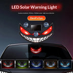 Devil-eye car window light USB-C charging port and solar panel on the forehead