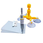 Car glass scratch and chip repair kit with resin applicator