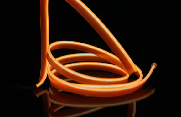 Interior LED strip glowing in orange