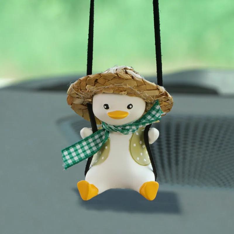 Rearview mirror charm — green duck