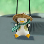 Rearview mirror charm — green duck