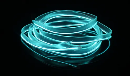 Interior LED strip glowing in ice blue
