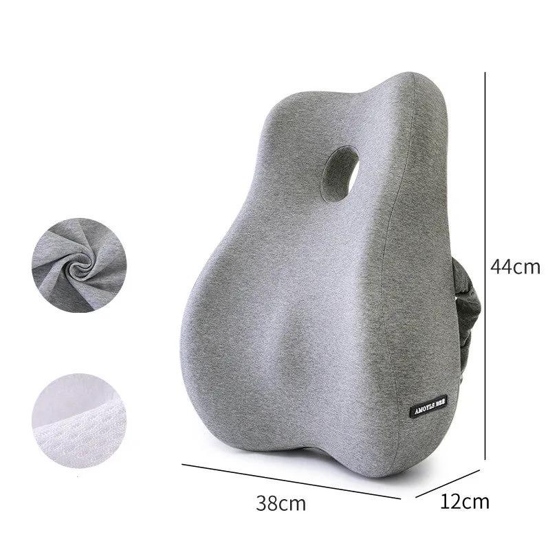 Memory Foam Lumbar Cushion light grey