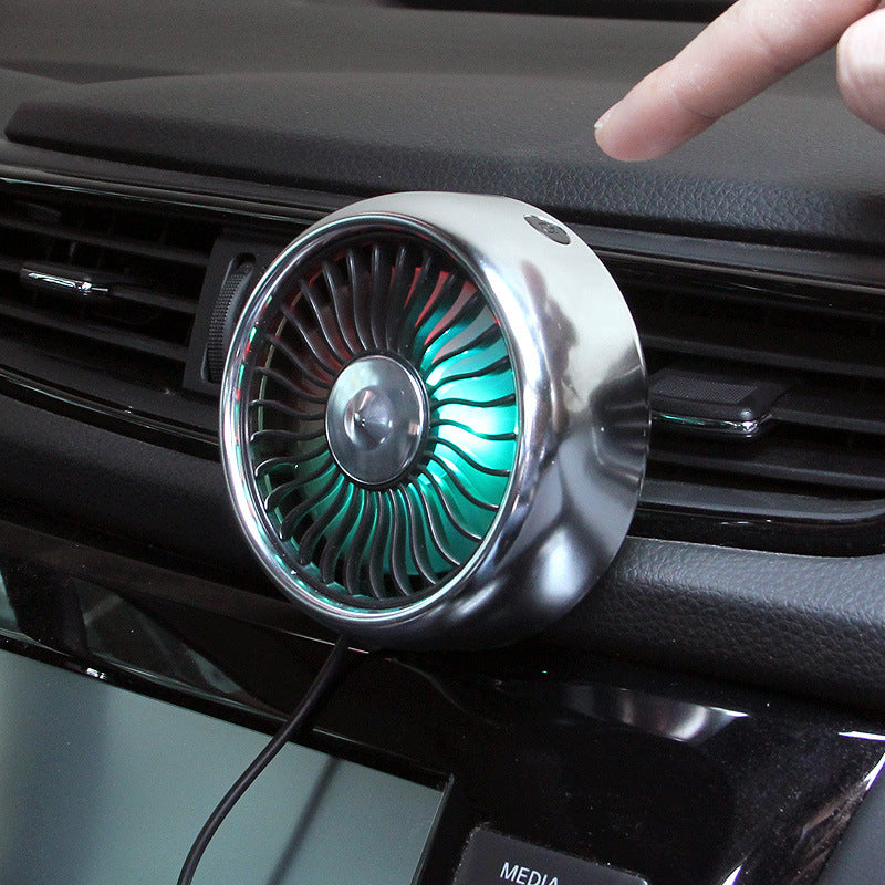 USB Car Vent Fan with LED Ring
