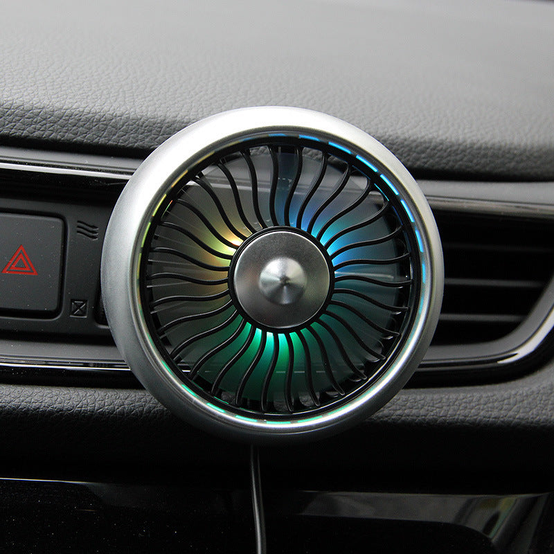 USB Car Vent Fan with LED Ring