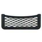 Black stick-on mesh storage pocket
