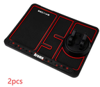 Non-slip dash mat and parking card in red, pack of two