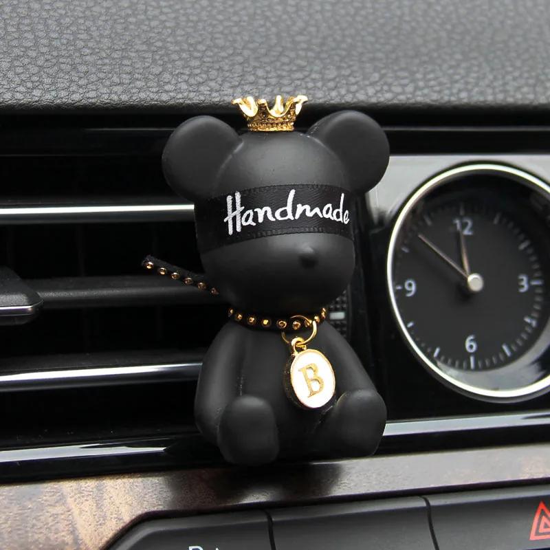 Air outlet fragrance clip — black blindfolded bear