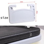 Measurements of the desk tray: 425 mm wide, 285 mm deep, 25 mm thick