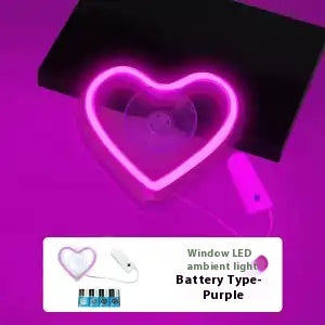 Neon Heart Window Light
