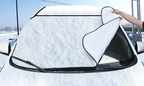 Peeling the cover off with snow attached