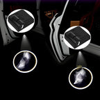 Wireless door welcome projector mounted inside a car door