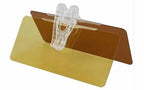 Close view of the anti-glare visor panel hinge