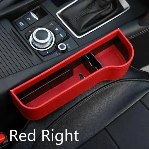 GapVault seat side storage box in red, passenger side single unit
