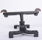 Headrest tablet holder with adjustable arms and post clamps