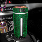 Green crystal diamond car humidifier in a cup holder