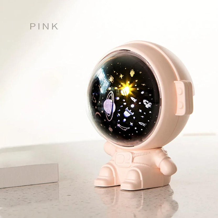 Astronaut galaxy projector in pink