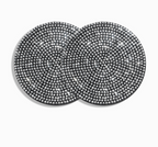 Pair of silver crystal cup holder coasters