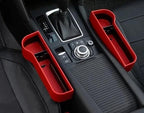 Seat side storage boxes in red, pair