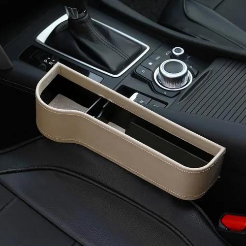GapVault seat side storage box in beige, driver side single unit