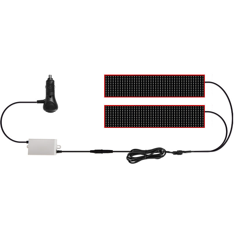 Pair of flexible LED panels with split cable and cigarette-lighter plug