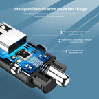 Cutaway of the car charger's circuit board and protection features, supplier graphic