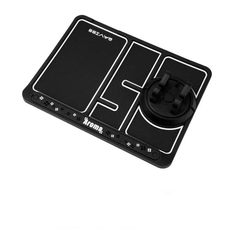 Non-slip dash mat and parking card in white, single piece