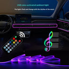 Purple sound-reactive fibre optic ambient light with remote control