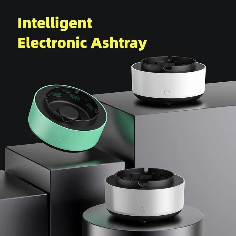Anion ashtray in use extracting smoke