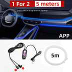 Two-zone 5 m ambient light kit with app control and the lit dashboard
