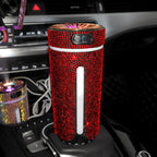 Red crystal diamond car humidifier in a cup holder