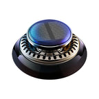 Kinetic solar-powered car air freshener spinning on a dash