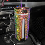 Gold crystal diamond car humidifier in a cup holder