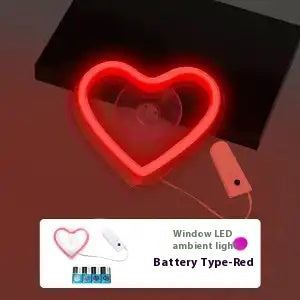 Neon Heart Window Light