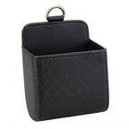 Hanging storage bag clipped to a car air vent