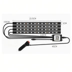 RGB kit contents with four LED strips and controller