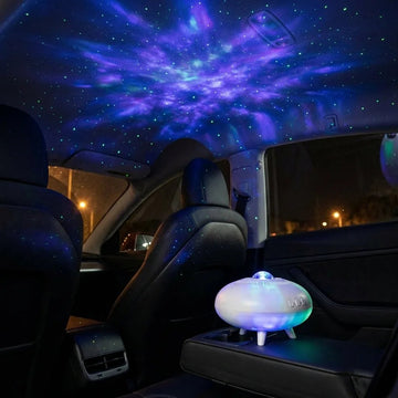 UFO-galaxprojektor till bilen – roterande stjärnprojektor, USB-driven