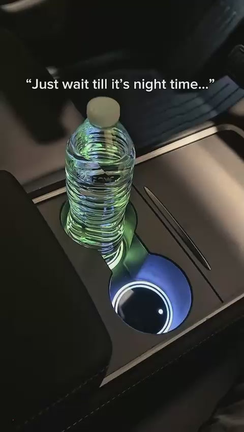 LED-underlägg för mugghållaren – lysande akrylmatta, 68 mm, batteridriven