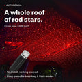 Starry Night Kit: USB star projector filling a car roof with red stars